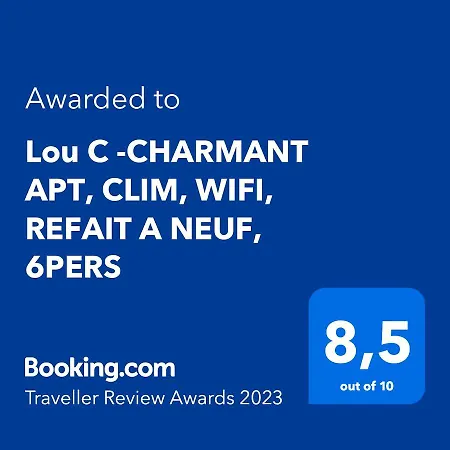 Lou C -charmant Apt, Clim, Wifi, Refait A Neuf, 6pers 아파트 *